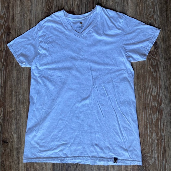 Goldtoe V-Neck White Blank T-Shirt - Picture 2 of 5